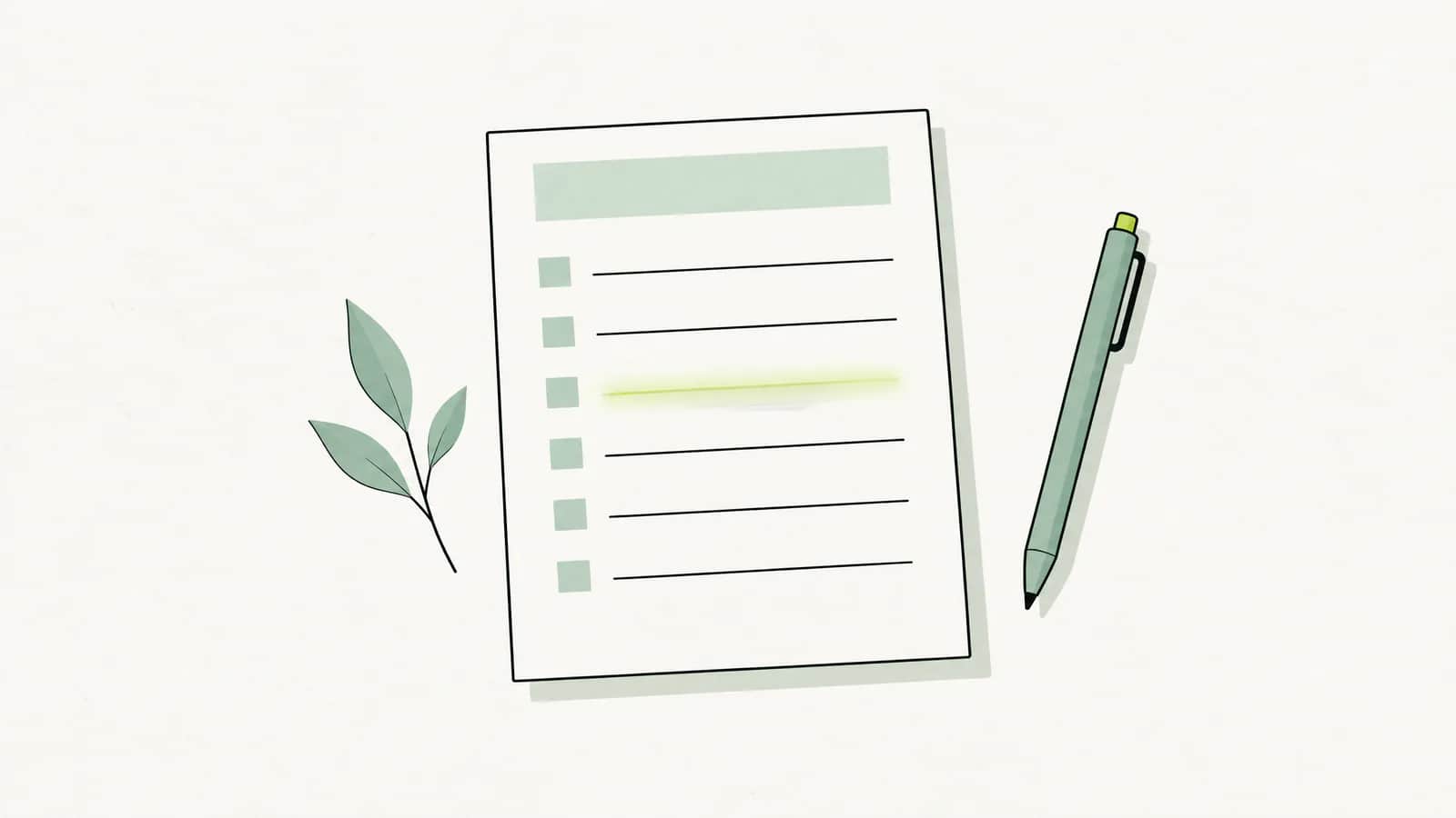 Illustration: Formular, bei dem eine einzelne leere Zeile durch einen weichen Schatten hervorgehoben ist
