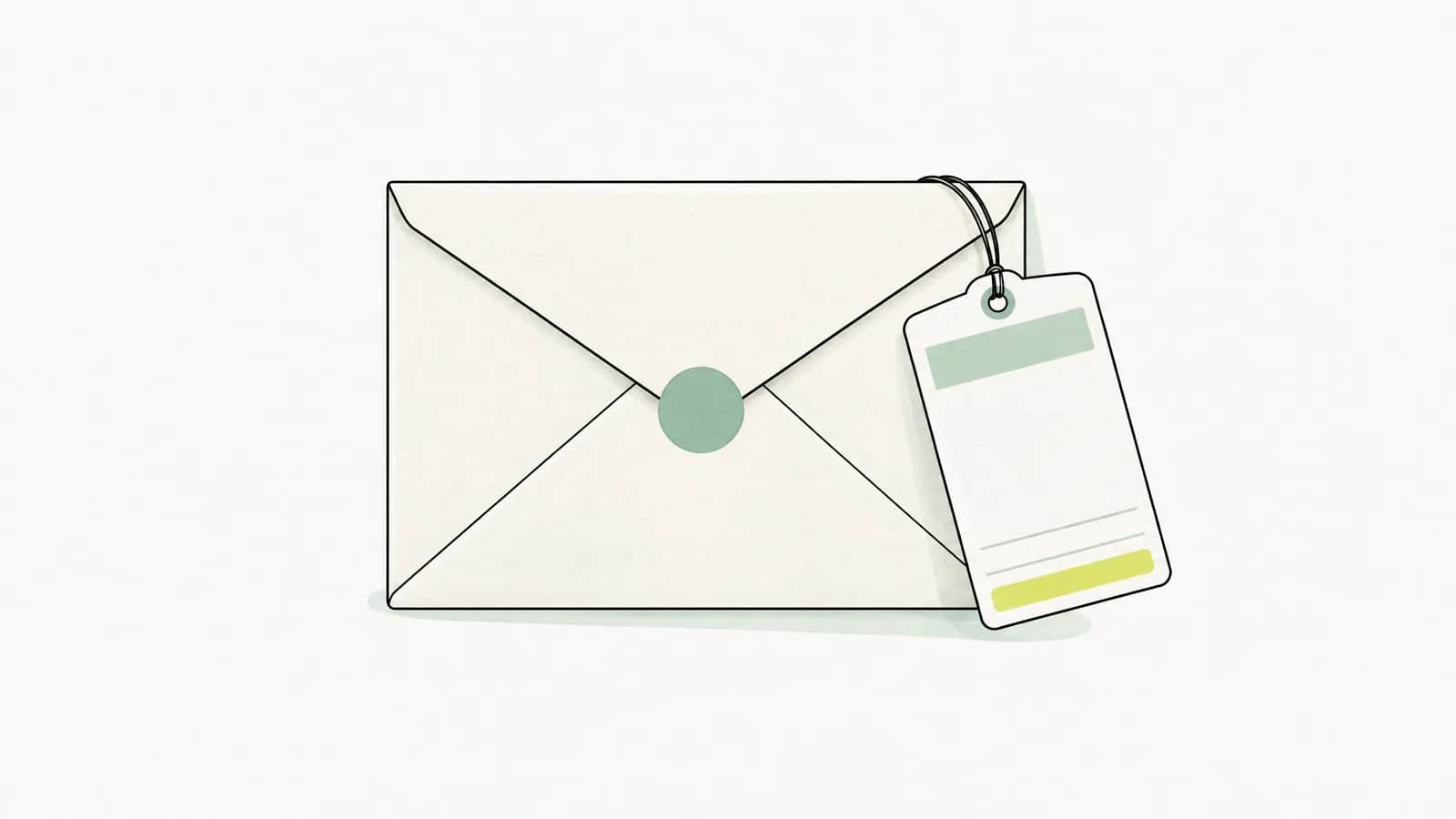 Illustration: verschlossener Briefumschlag mit angeheftetem Abschnitt für die Sendungsverfolgung