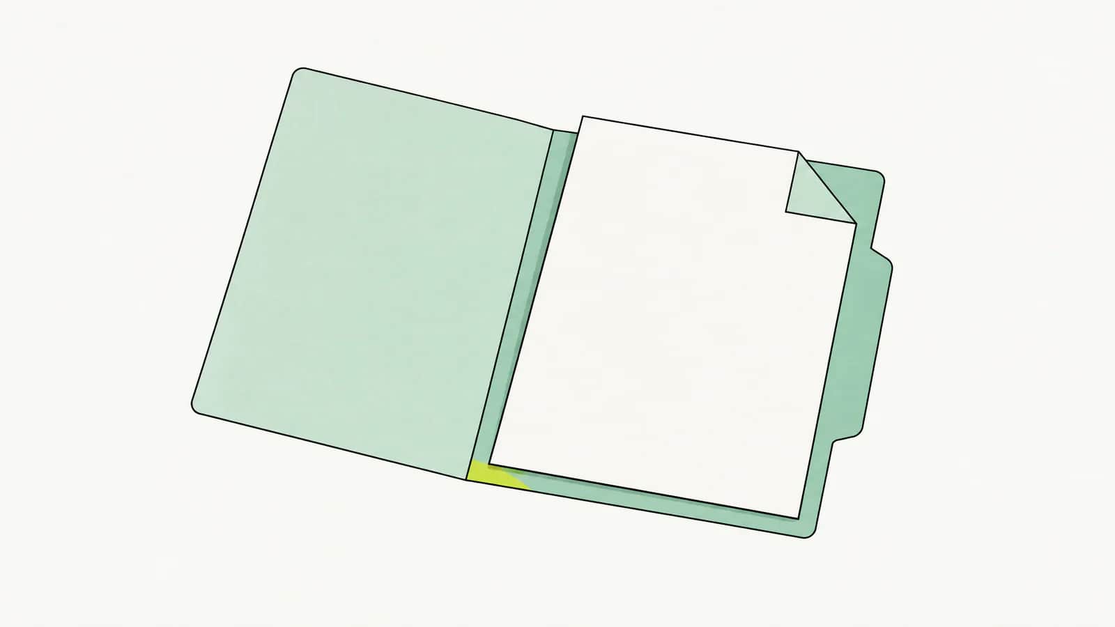 Illustration: Brief mit umgeknickter Ecke, der auf einer aufgeschlagenen Akte liegt