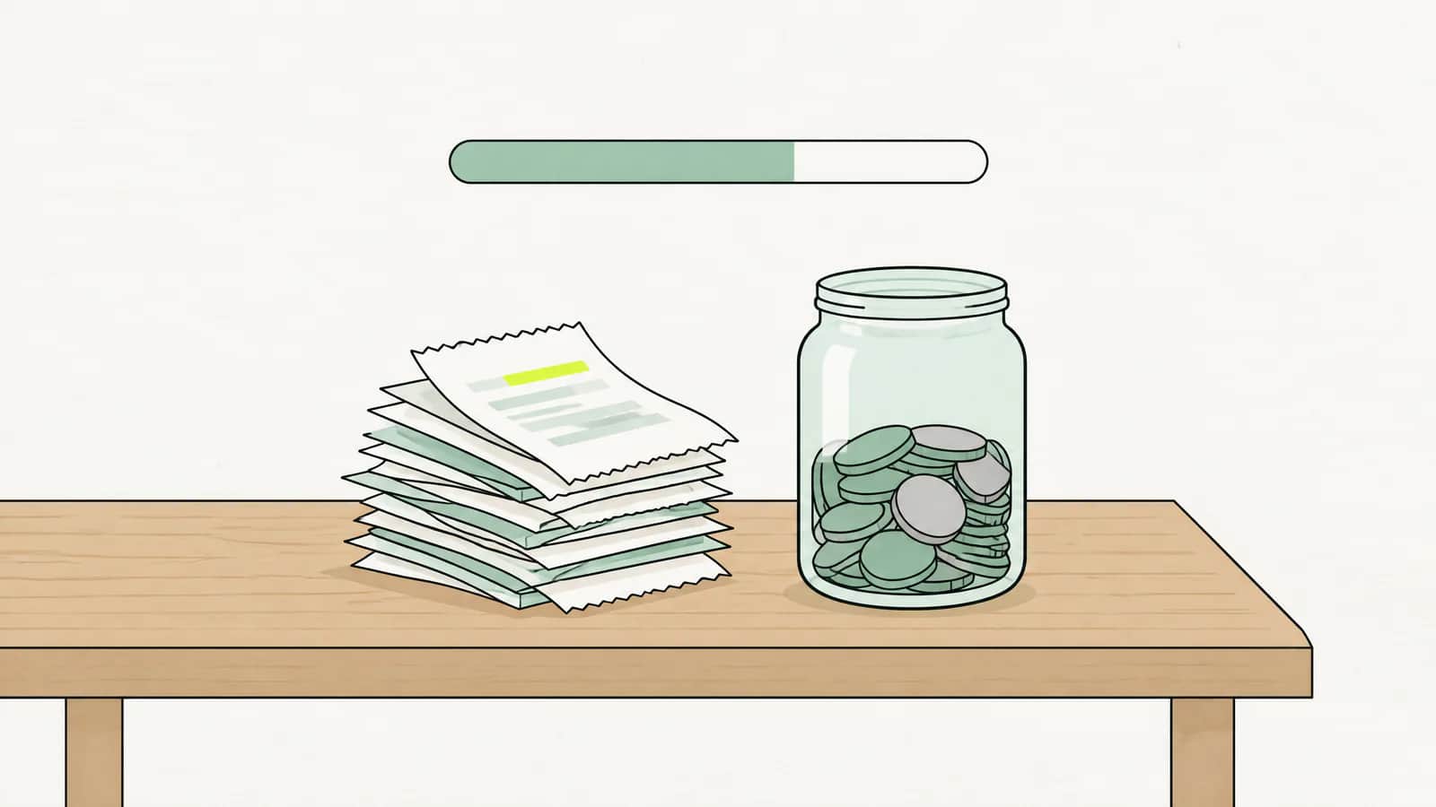 Illustration: aufsteigende Balken über ein Kalenderjahr, durchquert von einer feinen Schwellenlinie